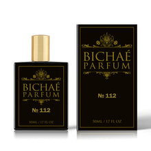 Load image into Gallery viewer, Bichaé Parfum No. 112 50ml bottle - fresh floral fragrance with notes of peach and turkish rose inspired by Rose Des Vents.